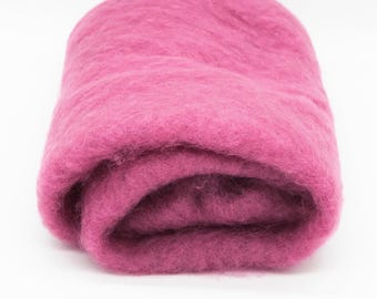 Pink Wool Batting — Carded New Zealand Fiber Batts 10g - 50g