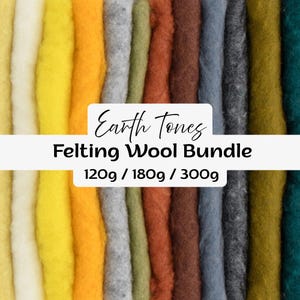 Felting Wool Bundle – Earth Tone Palette for 2D Wool Painting & Needle Felting