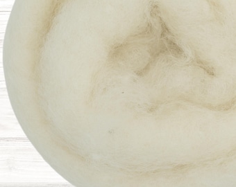 New Zealand Wool for Felting – White Carded Wool Batts 40g / 1.41oz