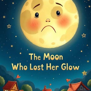 The Moon Who Lost Her Glow – Printable Bedtime Storybook for Kids | Emotional Growth & Gentle Confidence Tale | Digital PDF| Story PDF.