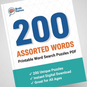 200 verschiedene Wortsuchrätsel: Druckbare Denkspiele (PDF)