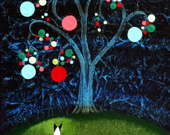 Rat Terrier dog art PRINT of Todd Young painting KLIMT TREE