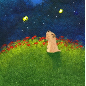 Soft coated Wheaten Terrier Dog LARGE 6"x8" Art Print Todd Young painting MOONGAZER