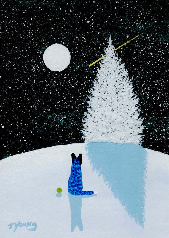 Blue Heeler Australian Cattle Dog LARGE Folk Art Print Todd Young