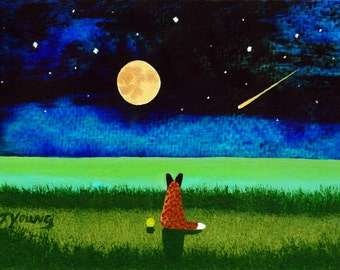 Red Australian Cattle Dog Seascape LARGE Art Print Todd Young painting STARRY BEACH