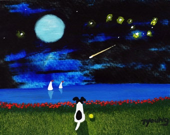 Smooth Fox Terrier dog LARGE Art Print of Todd Young painting BIG DIPPER