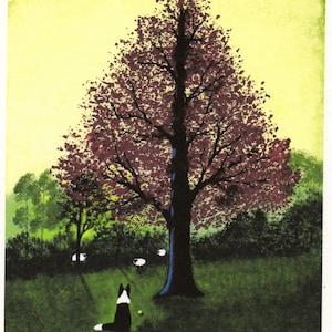 Border Collie Dog THE CLEARING limited edition reproduction art print of Todd Young painting