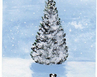 Dalmatian Dog Art PRINT Todd Young painting Falling Snow