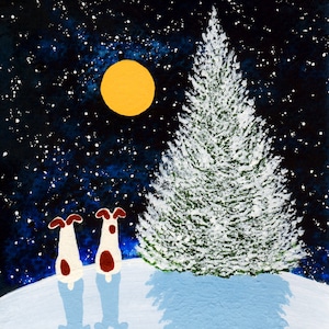 Jack Russell Terrier dog LARGE Art Print of Todd Young painting FALLING SNOW