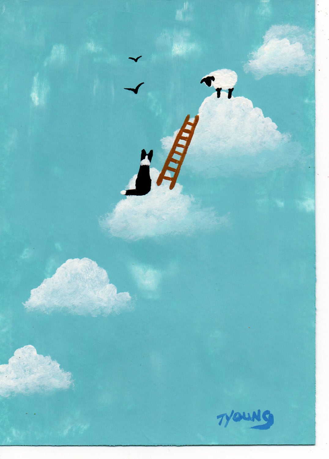 アート・デザイン・音楽 Border vol.2,3,4 Border Collie Dog Folk Art PRINT by Todd Young CLOUDS - Etsy