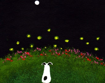 Smooth Fox Terrier Jack Russell Dog Outsider ACEO MINI Art PRINT of Todd Young