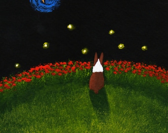 Seal Boston Terrier Dog Art PRINT Todd Young painting FIREFLIES
