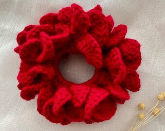 Chouchou crochet floral