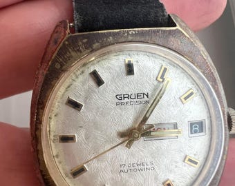 Vintage Gruen Wrist Watch, 17 Jewels Auto Wind, Swiss Made