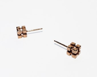 14k gouden moderne kubusoorstekers