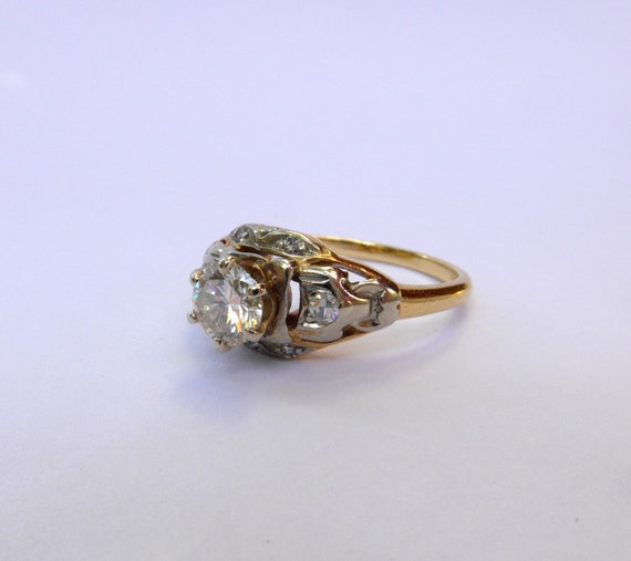 Retro Jabel 14k Gold Diamond Engagement Ring: Mid… - image 1