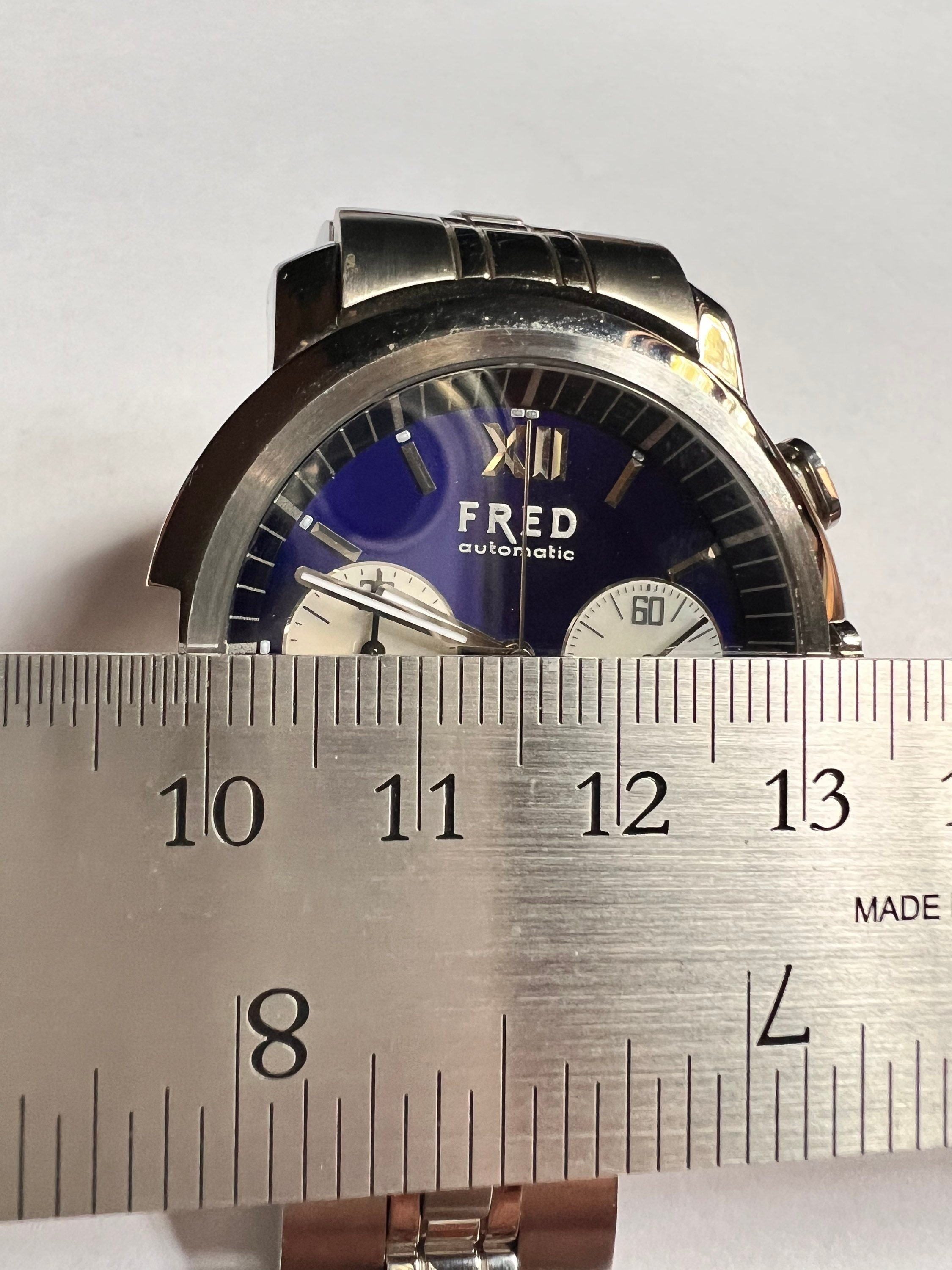 Mens Fred of Paris Blue Chronograph Watch, Unisex Stainless Steel 