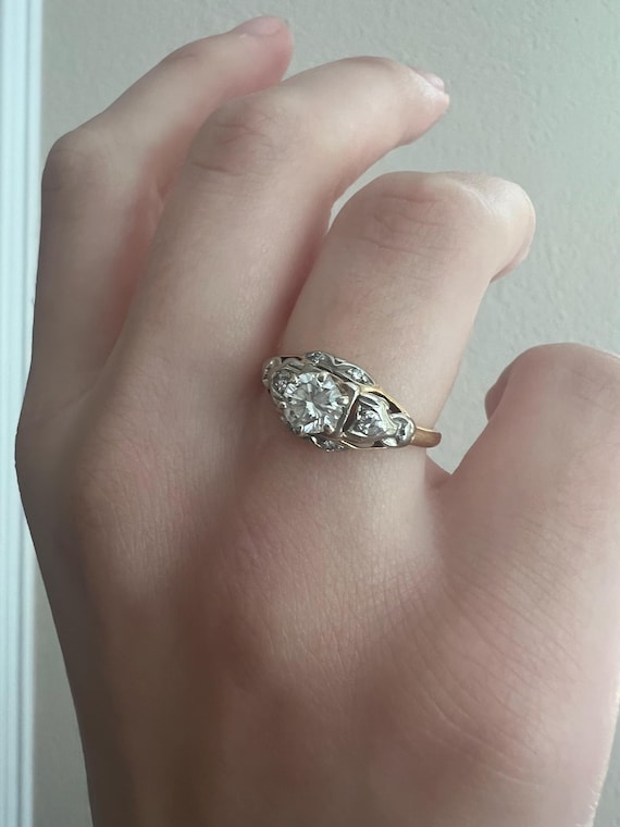 Retro Jabel 14k Gold Diamond Engagement Ring: Mid… - image 3