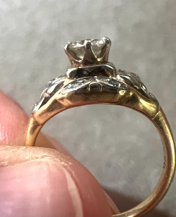 Retro Jabel 14k Gold Diamond Engagement Ring: Mid… - image 8
