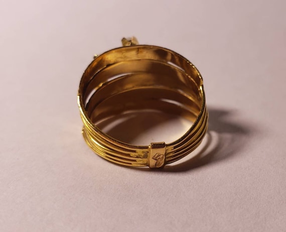 Unique estate 20k gold ring with white opal, vint… - image 3