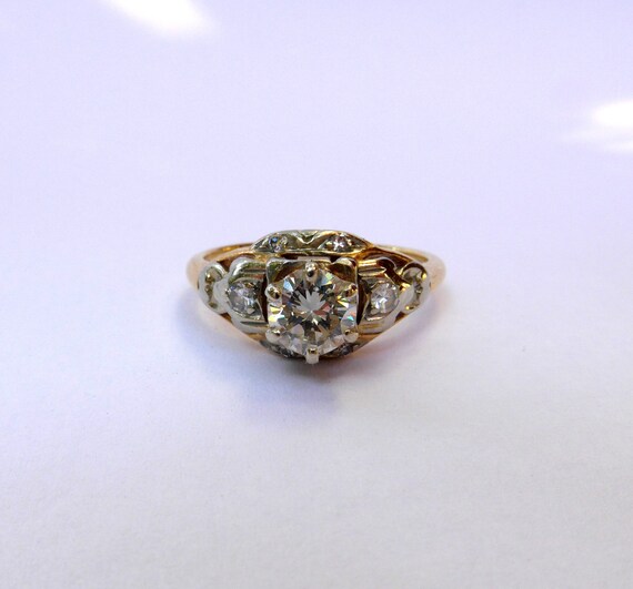 Retro Jabel 14k Gold Diamond Engagement Ring: Mid… - image 4