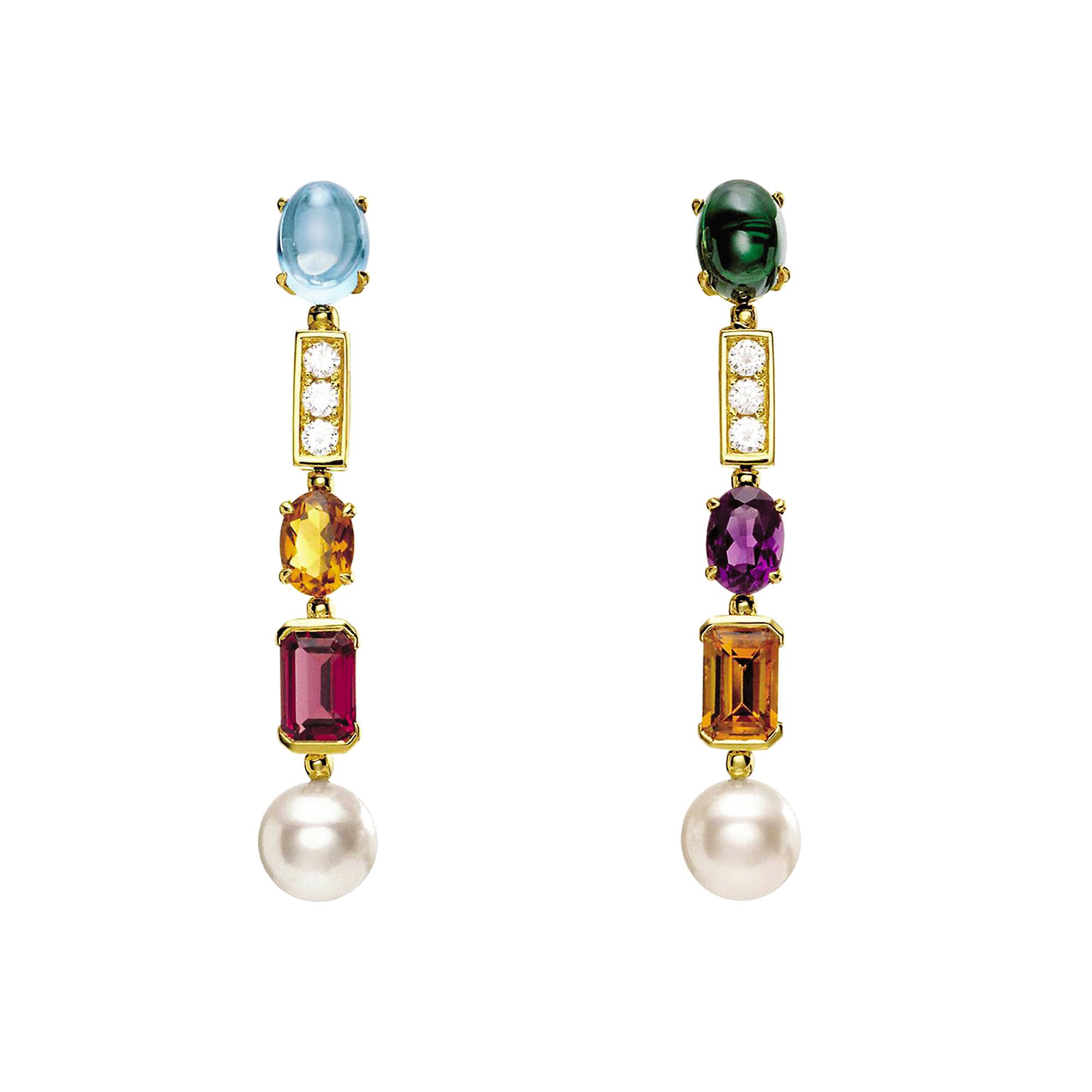 Authentic Bvlgari Allegra Earrings Bvlgari 18k Multi Gem Drop