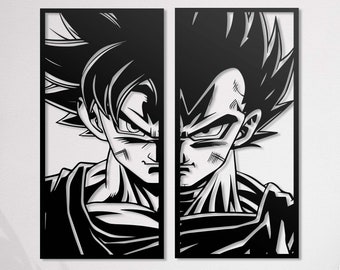 Goku&Vegeta DBZ Wanddekoration, digitale Datei für Laser und CNC / SVG DXF pdf eps / Vektoren / Holzkunst / Wanddekoration