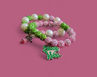 Pulseira de irmandade AKA 1908, acessório de contas feito à mão com pingente personalizado, o chapéu Shak