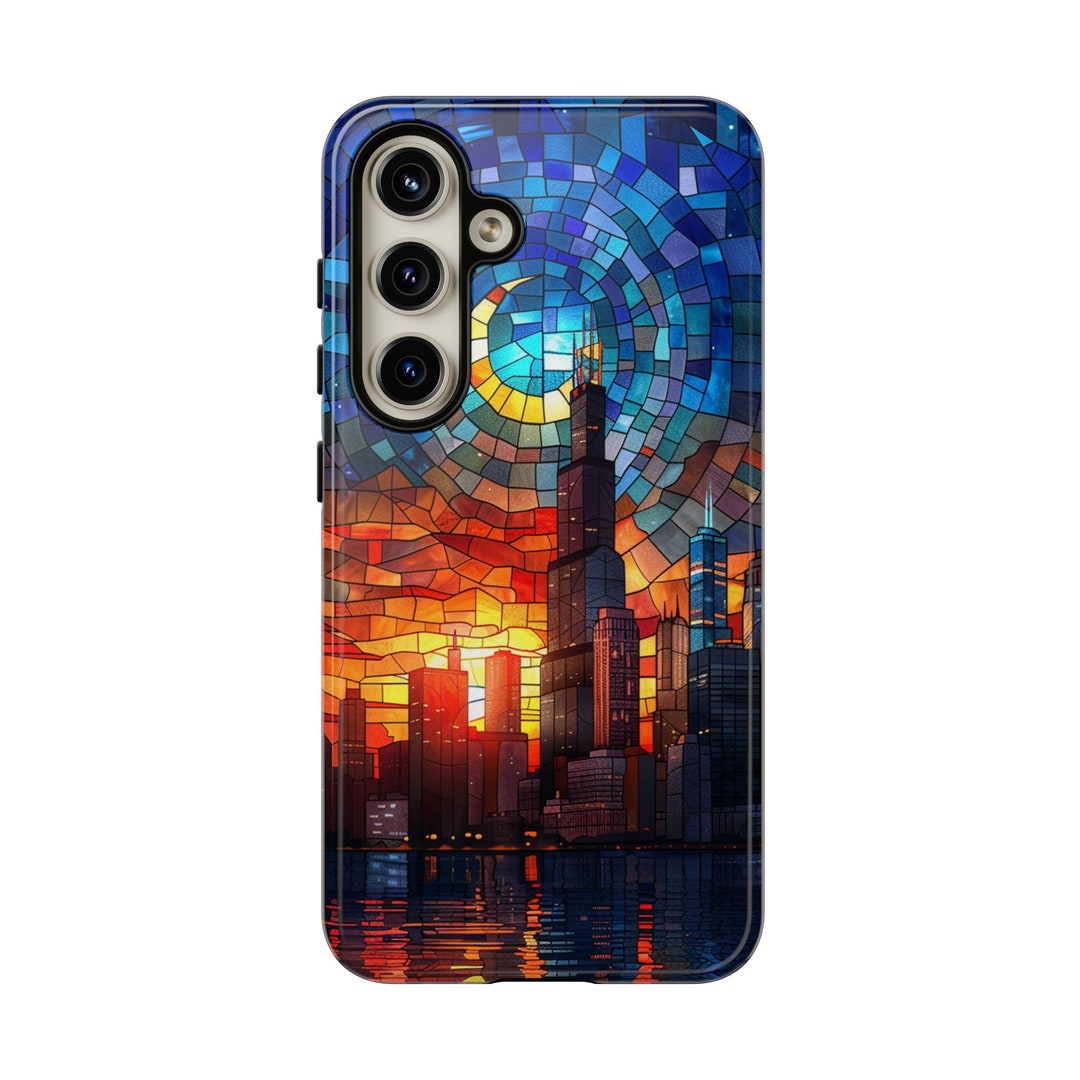 Chicago Skyline in Stained Glass for Android Tough Cases | Google Pixel ...