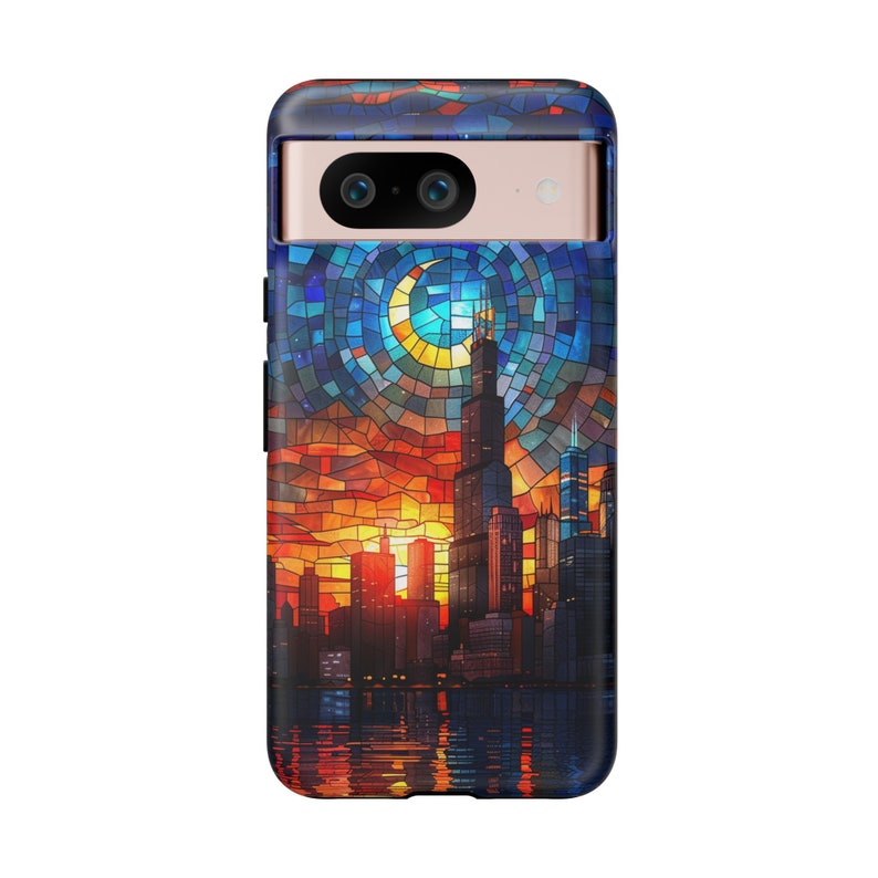Chicago Skyline in Stained Glass for Android Tough Cases | Google Pixel ...