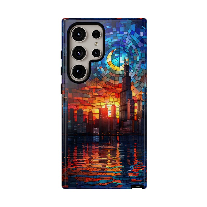 Chicago Skyline in Stained Glass for Android Tough Cases | Google Pixel ...