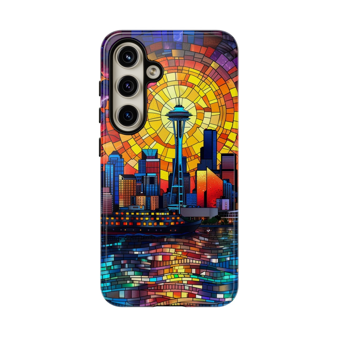 Seattle Skyline in Stained Glass for Android Tough Cases | Google Pixel ...
