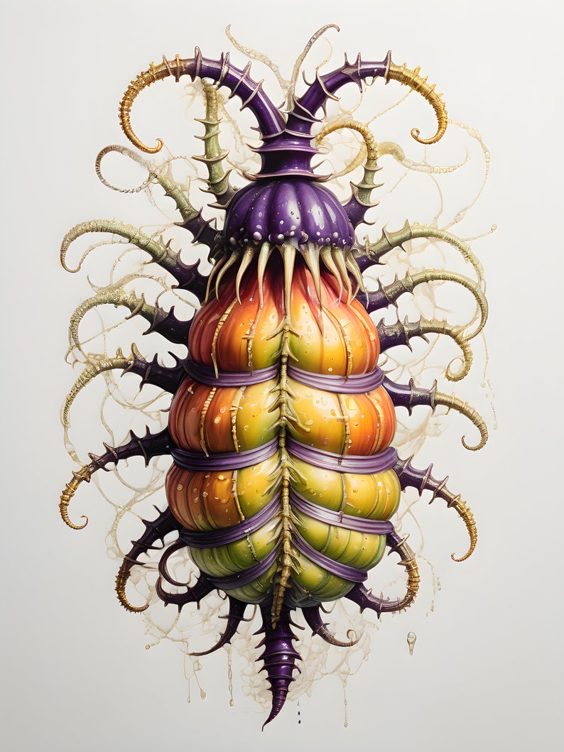 Haeckel Inspired Digital Artwork Surrealist Botanical Fantasy Insect ...