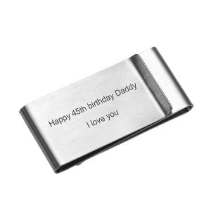 Custom Engraved Men&#39;s Money Clip - Stainless Steel Personalized Gift for Him