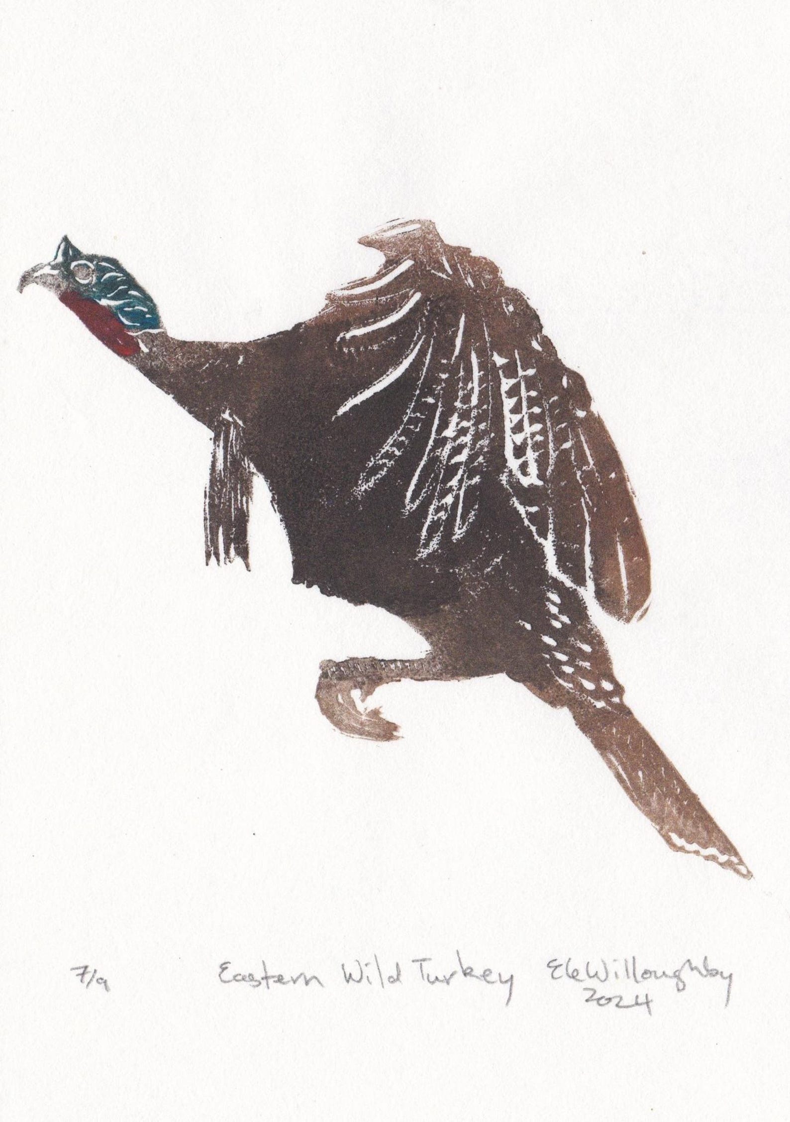 Mini Block Turkey Eastern Wild Turkey Mini Block Print - Etsy