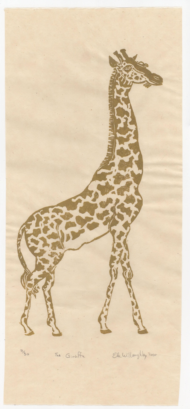 A Tower of Giraffes Print, Terms of Venery Collective Nouns for Animals, Typographic Lino Block Print image 7