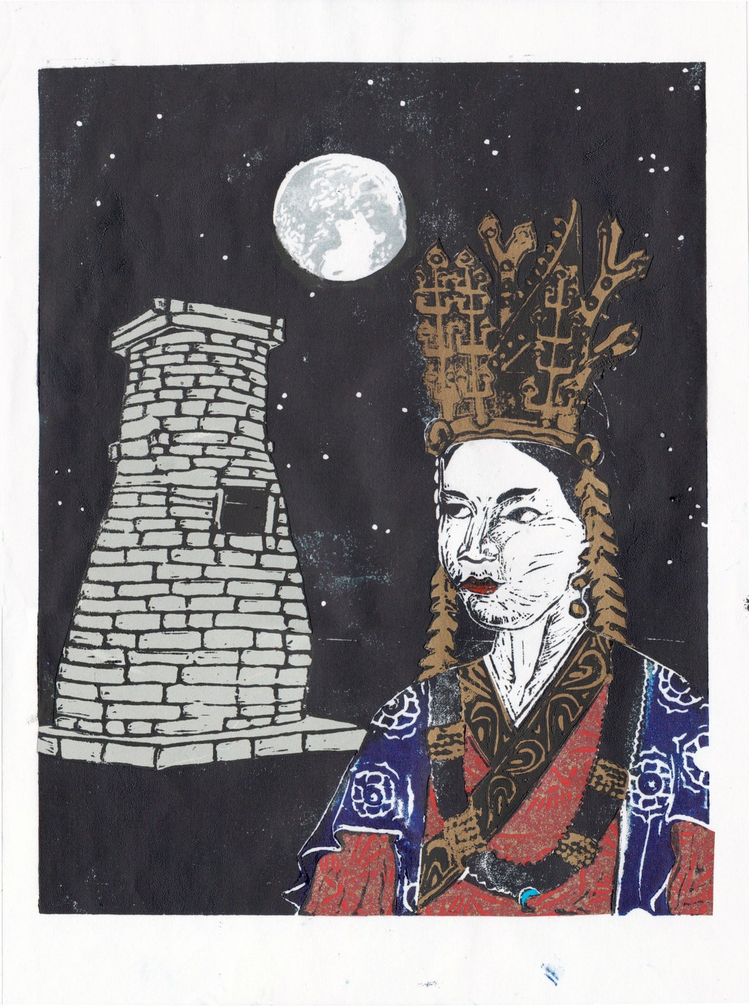 Queen Seondeok of Silla Lino Print Astronomer Queen of - Etsy