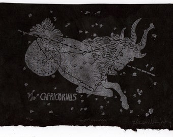 Capricorn Constellation Print, Constellations of the Zodiac Collection, Astronomical Print