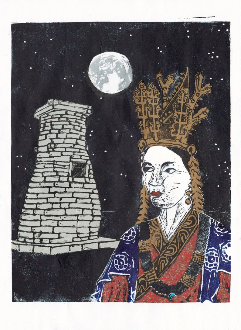 Queen Seondeok of Silla Lino Print Astronomer Queen of - Etsy