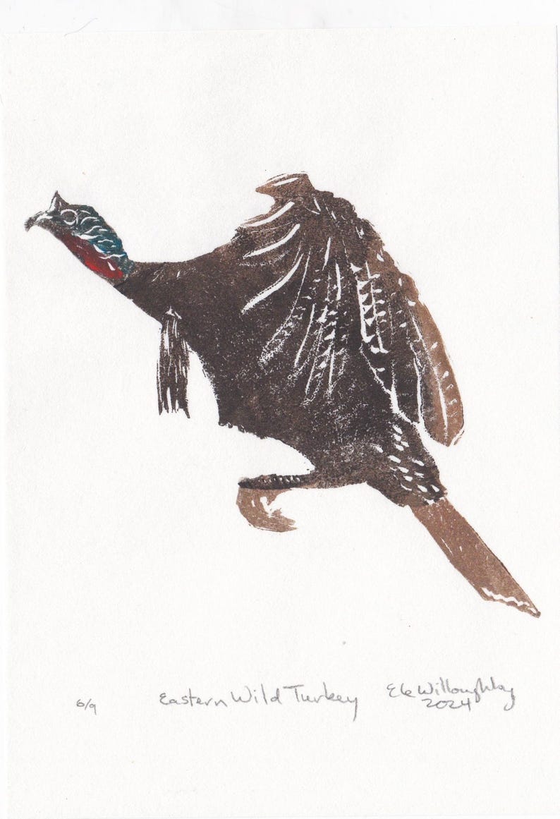 Mini Block Turkey Eastern Wild Turkey Mini Block Print - Etsy