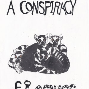 A Conspiracy of Lemurs Linocut, Terms of Venery, Collective Noun for Animals, Ring-tailed Lemur Lino Block Print image 5