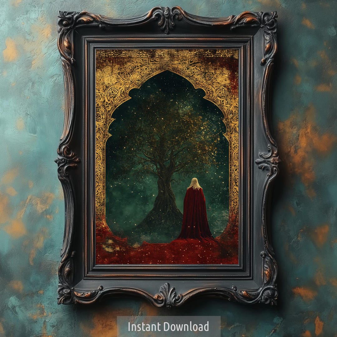 Mystic Tree of Life Digital Print | Fantasy Wall Art | Ancient Portal ...