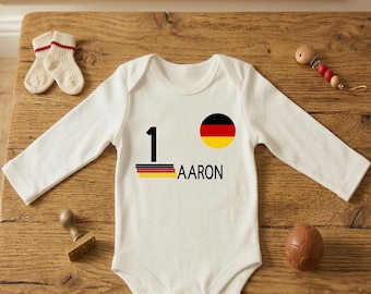 Personalized baby bodysuit Germany design – with desired name & number | Football | Jersey | National team