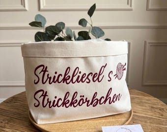 Personalized knitting basket | Knitting basket with name | Yarn storage | Gift idea for grandma | Gift idea for mom | Christmas