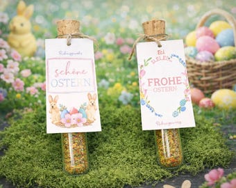 Easter gift | Scrambled egg seasoning Easter gift | Party favors | Easter gifts Test tubes filled with spice and decorative Easter tag