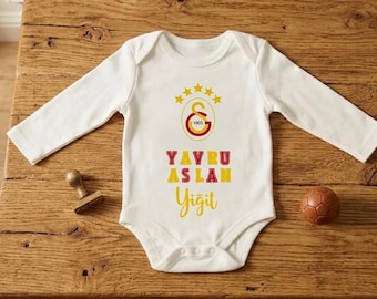 Personalized Football Baby Bodysuit | Baby Gift | Choice of Club & Name | Galatasaray | Bebek