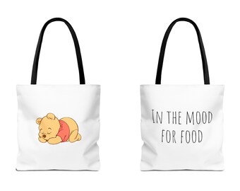 Borsa tote chic AOP - In the Mood for Food, borsa essenziale estiva, tema alla moda della cacca d'orso