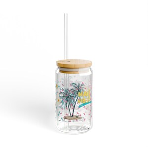 Nail Tech Glass Cup, Nail Salon Cups, Birthday Gift, Palm Tree Vibes, Beauty Salon Sipper Glass, Nail Vibes Beer Can Sipper Glass 16oz