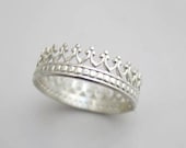 Tea time silver ring, sterling crown