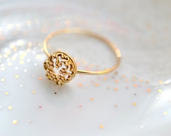 Mini Gold Crown. 14k solid gold ring. wedding band. engagement ring